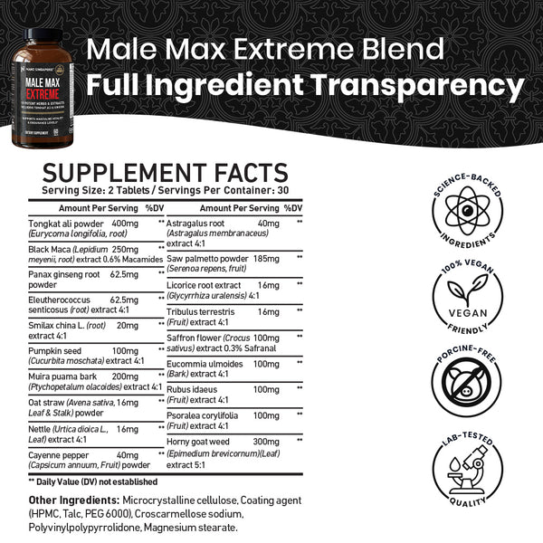 Male Max Extreme Tongkat Ali - 60ct