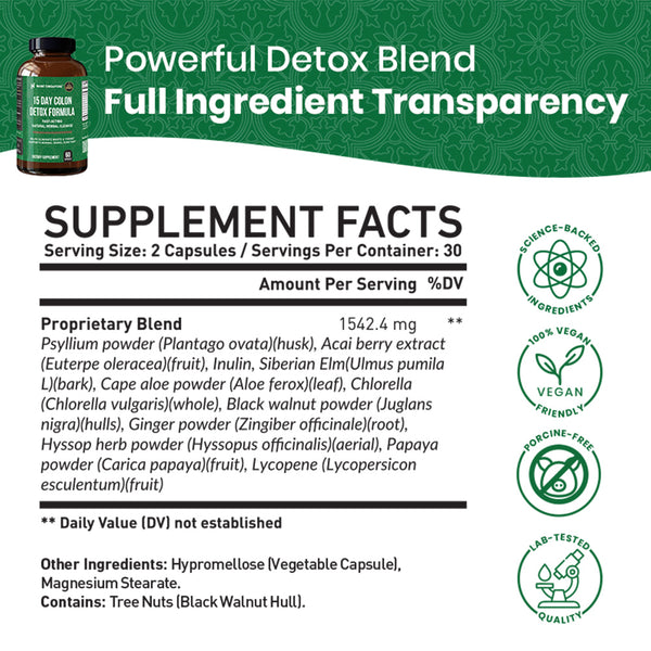 15 Day Colon Detox Formula - 60ct