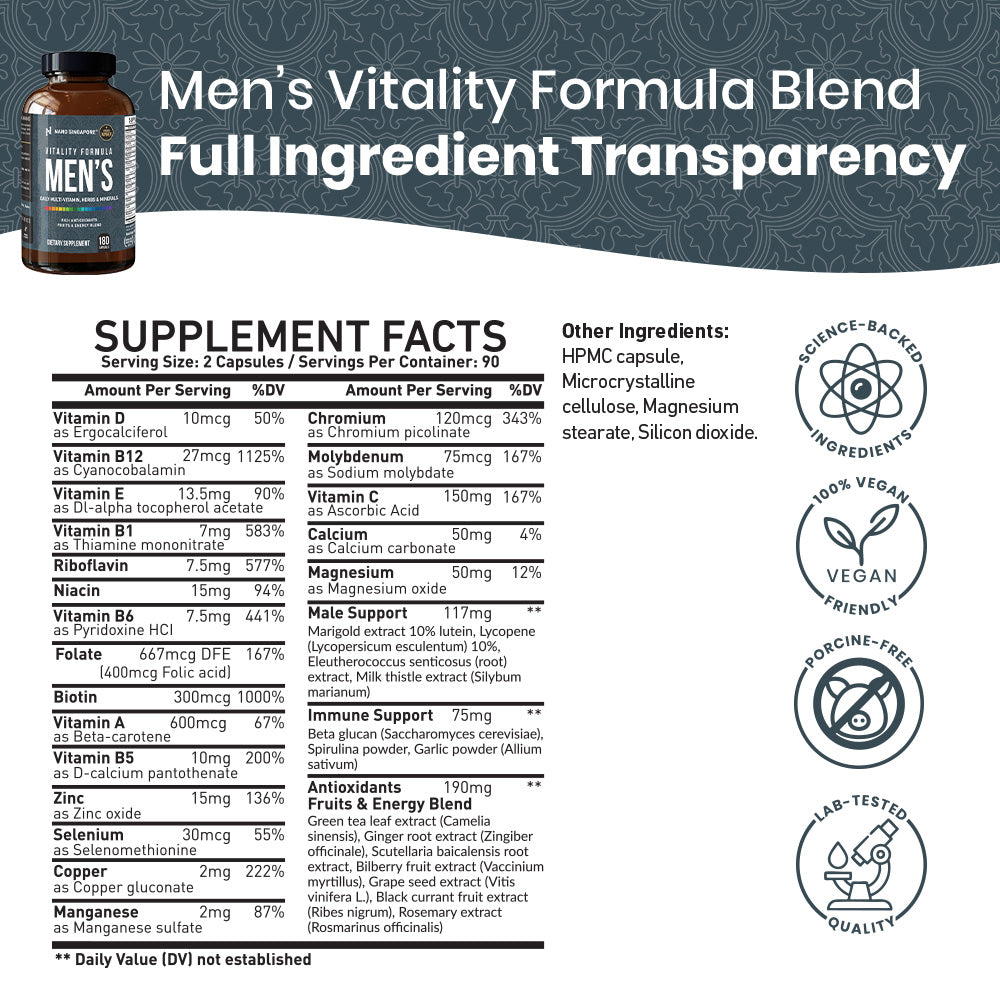 Vitality Formula Men's Multivitamin - 180ct