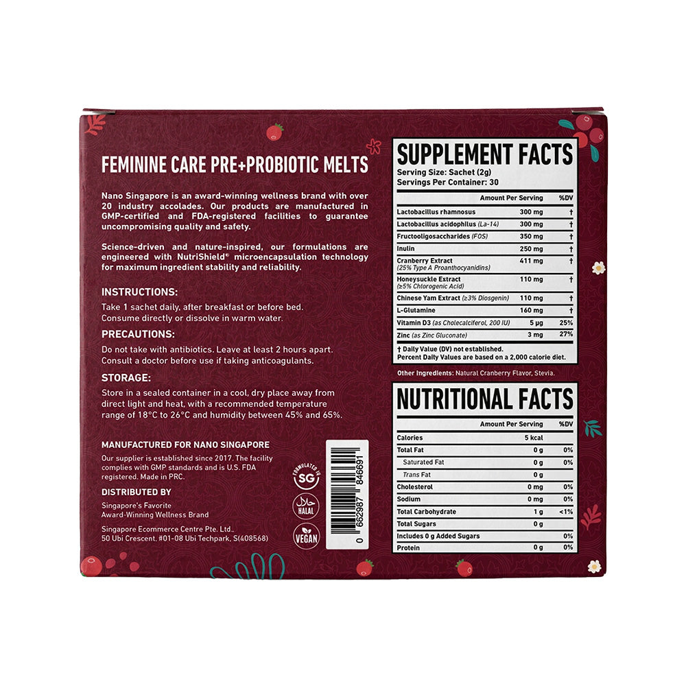 Feminine Care Pre+Probiotic Melts - 30 Sachets
