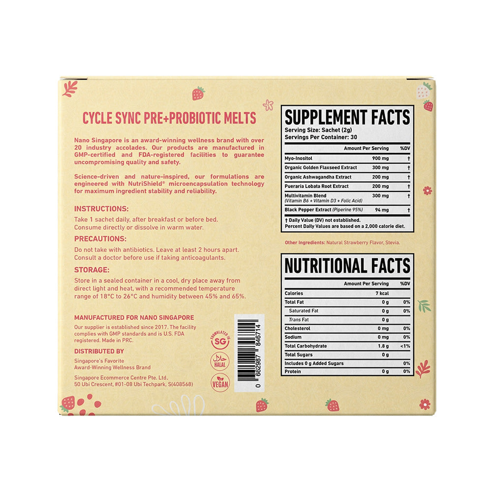 [1-FOR-1 DEALS] Cycle Sync Pre+Probiotic Melts - 60 Sachets