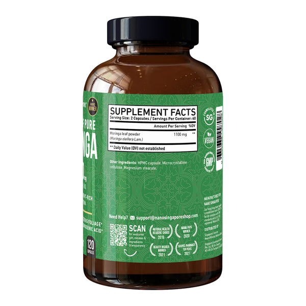 Fresh Leaf Pure Moringa 1,100mg - 120ct