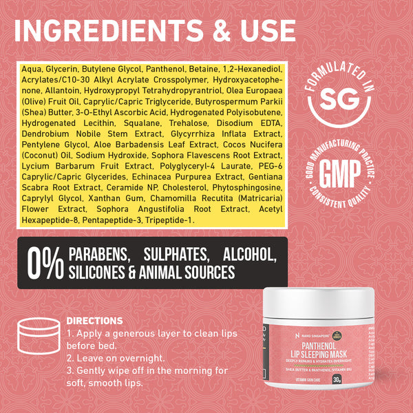 [1-FOR-1 DEALS] Panthenol Lip Sleeping Mask - 30g