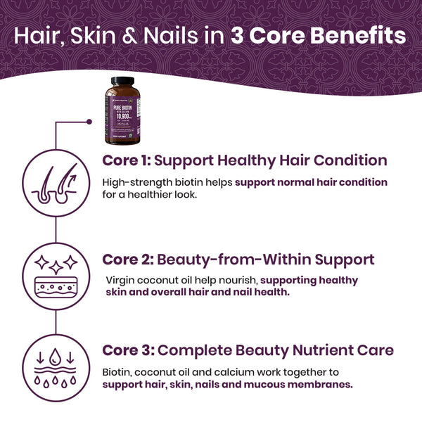 Pure Biotin with Calcium 10,900mcg - 120ct