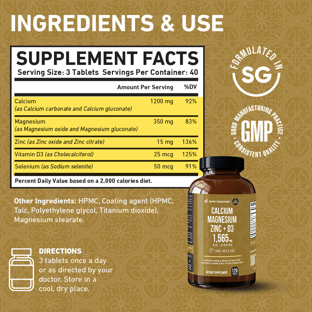 Calcium Magnesium Zinc + D3 - 120ct