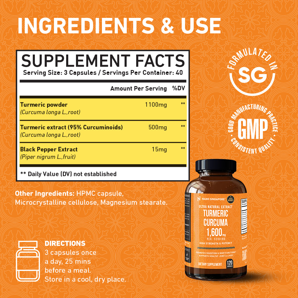 Turmeric Curcuma 1,600mg - 120ct