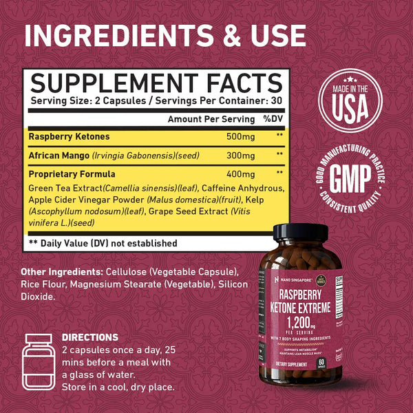 Raspberry Ketone Extreme Best Slimming Pills Supplement Nano